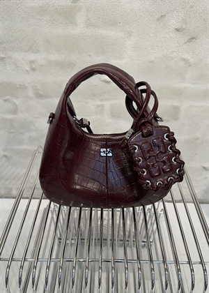 Hobo mini croco pelinova bag Burgundy B2070018 Ganni 